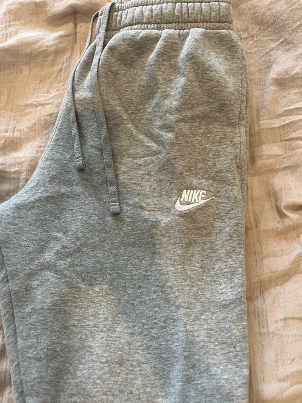 Nike Gray Heather Joggers with White Logo